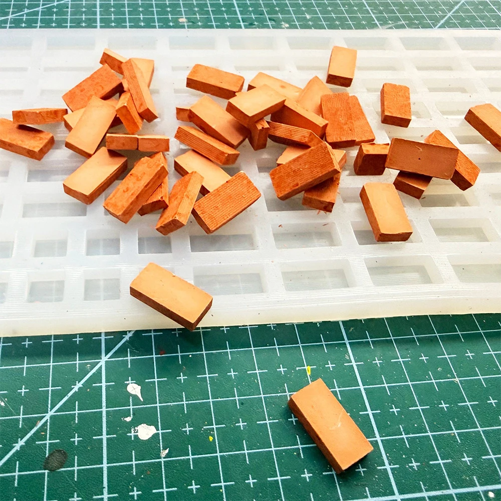 1Set Miniature Brick Tile Silicone Mold DIY Model Making Architecture Material Handmade House/Garden/Railway Scene Diorama Tools