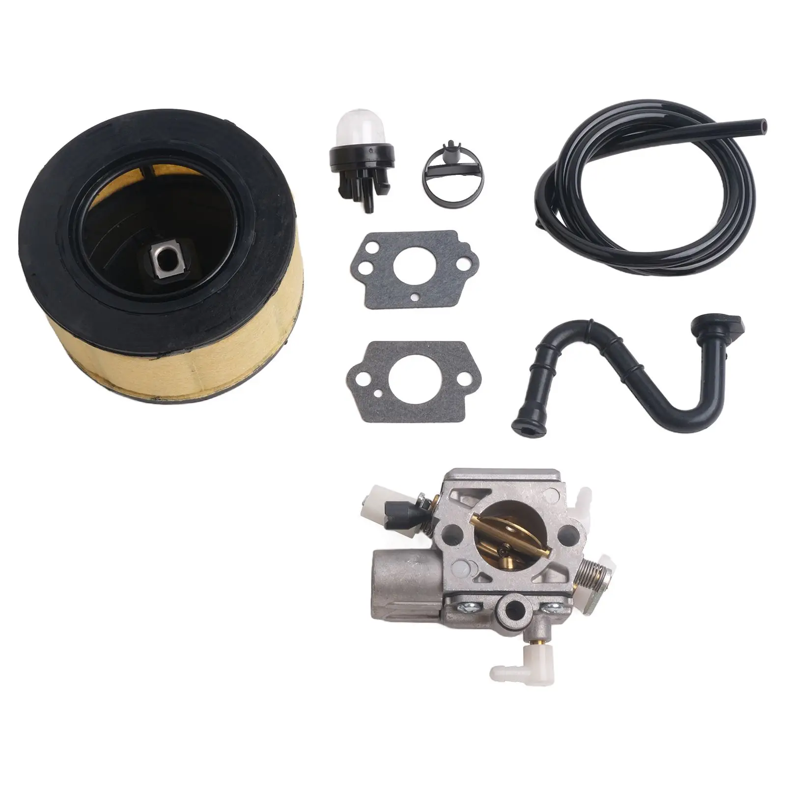 Kit de ajuste de carburador eficiente para motosserras MS251 inclui juntas de filtro de ar e tubos de combustível para desempenho aprimorado