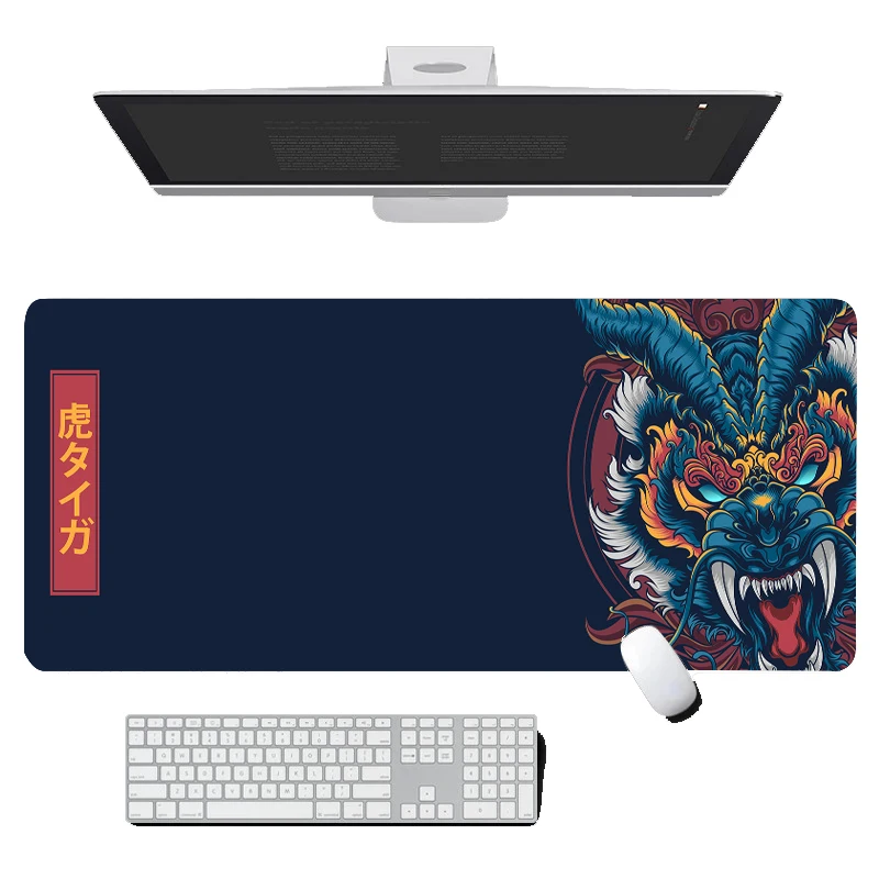 Large Mouse Pad Black Beast Style Desk Pad Color Mouse mat Gaming Keyboard Desk Desk Rubber 4mm Stain Resistant mousepad anime