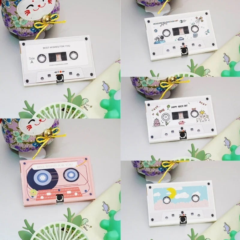 Greeting Card Voice Recorder Cassette Tape Shaped Recording Device Recordable Greeting Card for Birthday Valentines Day