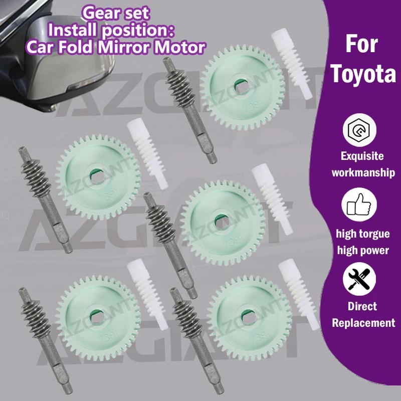 

5PCS Car Power Fold Mirror Motor 40T gear For Toyota Vellfire Alphard MK2/Sequoia/Crown MK14/Prado 2700/Previa ACR50 Tarago MK3