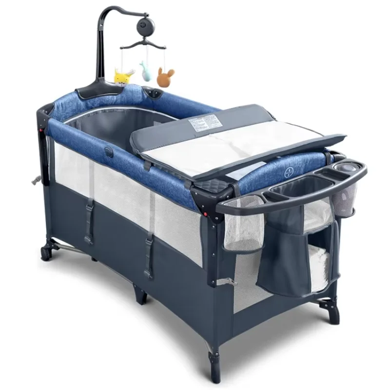 2024 Removable multifunctional export baby bed Adjustable portable baby multifunction crib, suitable for 0-6 years old