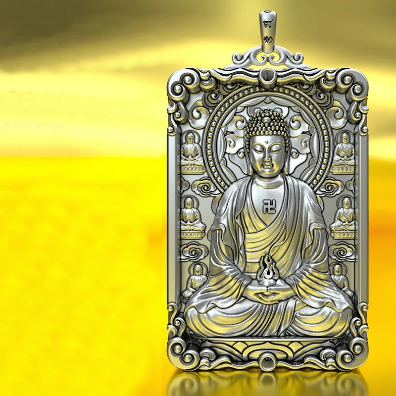 

Благословение Манджушри Бодхисаттва Авалокитешвара кулон для мужчин ювелирные изделия ретро рельефный кулон Будды мужской колье аксессуары