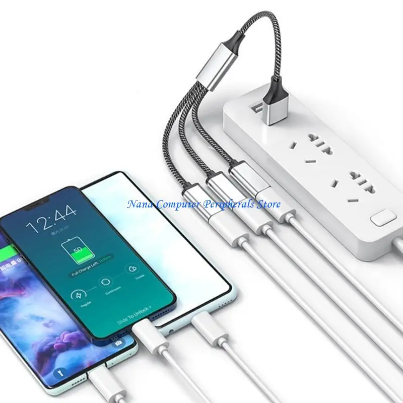 F68C 2/3 in 1 USB C OTG Adapter Type C to USB 2.0 Multi-Function Splitter Cable