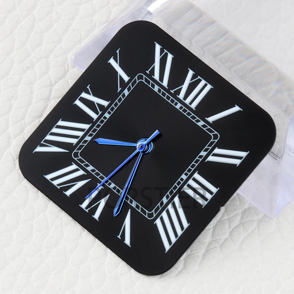 27mm NH35 Square Dial Roman Numerals Watch Dial  Needles for Santos NH35/NH36/NH38 Movement Watch Parts Watch Mod Replacements
