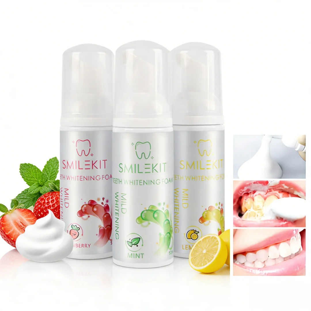 50ml Teeth Cleaning Mousse Fine Foam Tooth Clean Mousse Mint Lemon Flavor Refresher Stain Removal Gentle Mouth Fresh Breath