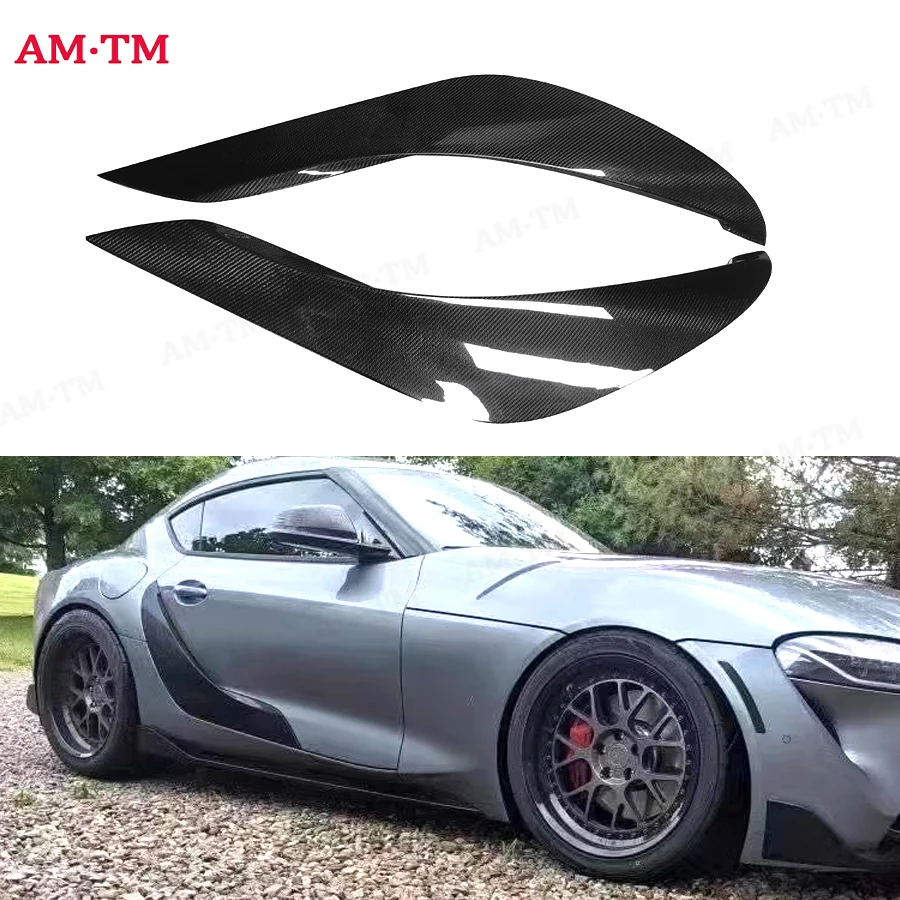 

Для Toyota Supra A90 A91 MK5 Coupe: высококачественные карбоновые накладки на задний бампер, боковые сплиттеры, дефлекторы, накладки на крылья, вентиляционные отверстия на двери.