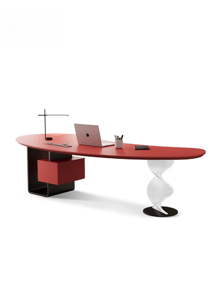 

PYJ Italian acrylic desk light luxury modern curved high-end desk