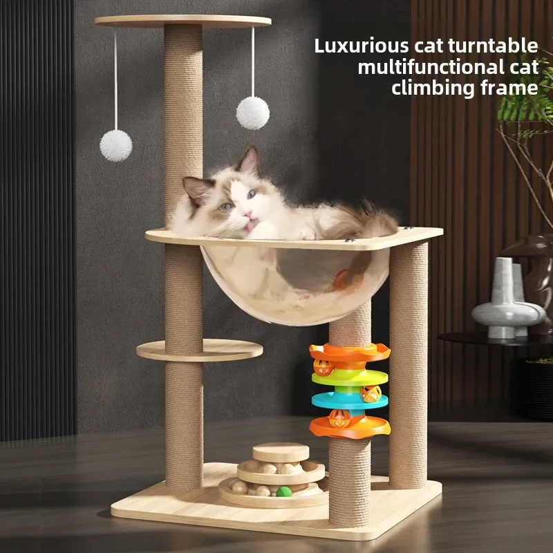 

Рамка для лазания для кошек, туалет, дерево, встроенная маленькая космическая капсула, когтеточка, платформа для прыжков, полка для кошек, переворот для кошек