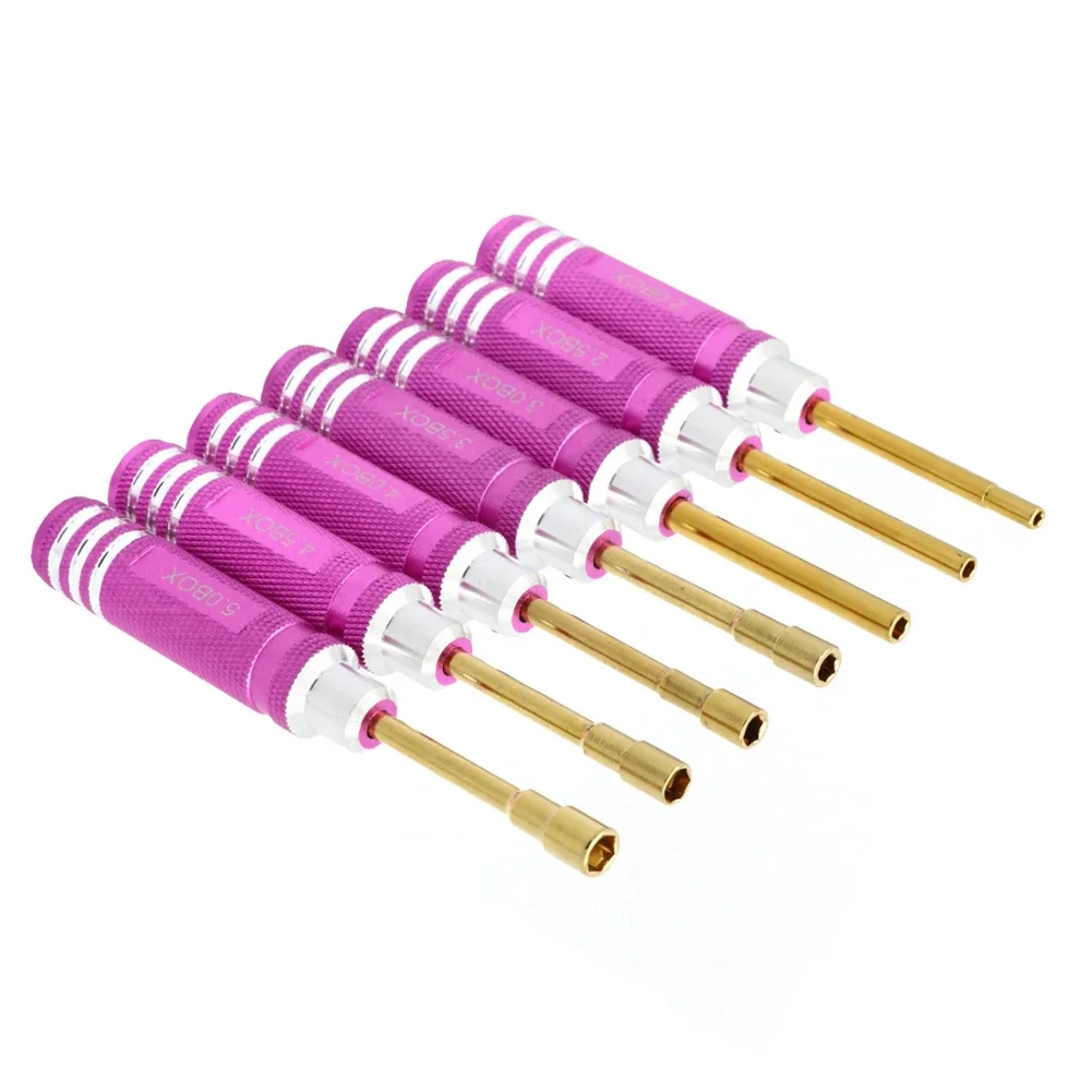 7Pcs Hexagonal Screwdriver Set High-quality Aluminum Alloy 2.0/2.5/3.0/3.5/4.0/4.5/5.0mm Aviation Model Tools For RC Models