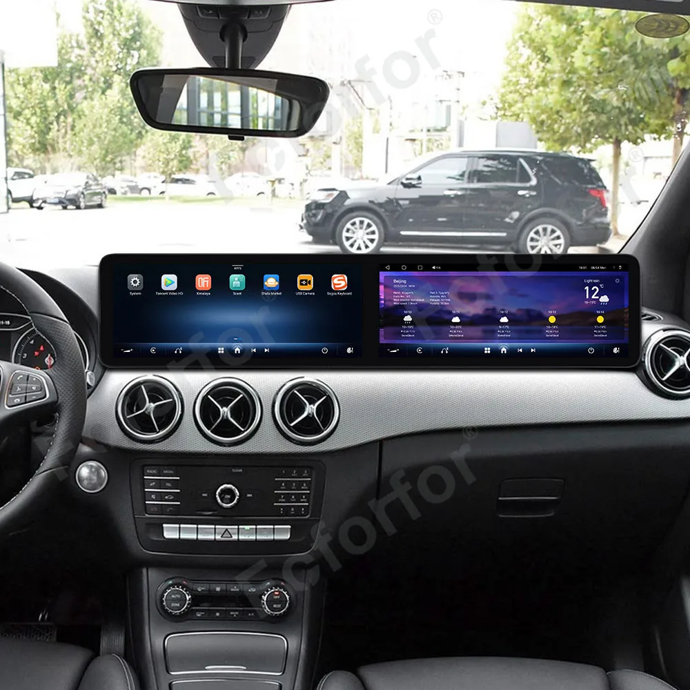 Android 13 CarPlay Car Accessories Dual 12.3 Inch Screen For Mercedes Benz B 2014-2019 Car GPS Navigation Stereo Head Unit