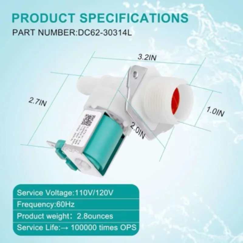 DC62-30314L Dishwasher Inlet Valve for Samsung Dishwasher PS4209101 PAP5582579