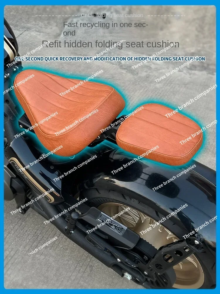 Suitable for 450 Retro Folding Cushion Hiding Double Cushion bobber Seat Leather Seat