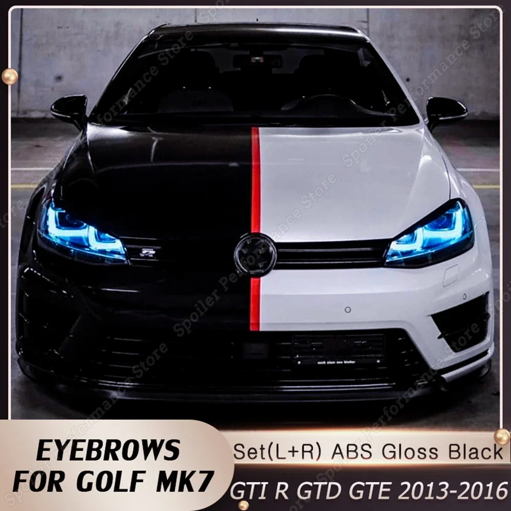 L+R Car Headlight Eyebrows ABS Stickers Trim Cover For VW GOLF 7 7.5 MK7 MK7.5 GTI R GTE GTD Accessories Body Kit 2013-2020