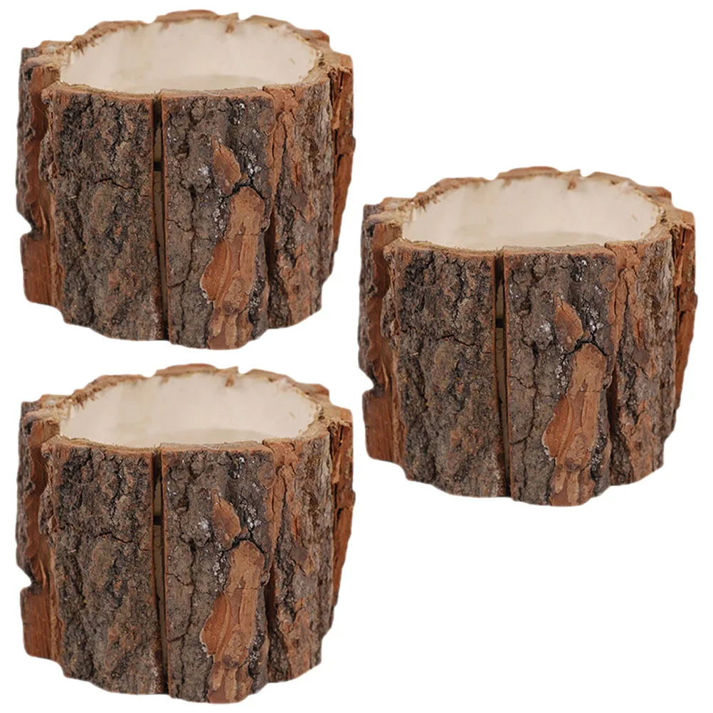 

3Pcs Original Wood Pen Holder Multi-Function Desktop Organizer Pencil Cup Makeup Brush Storage Stationery Container