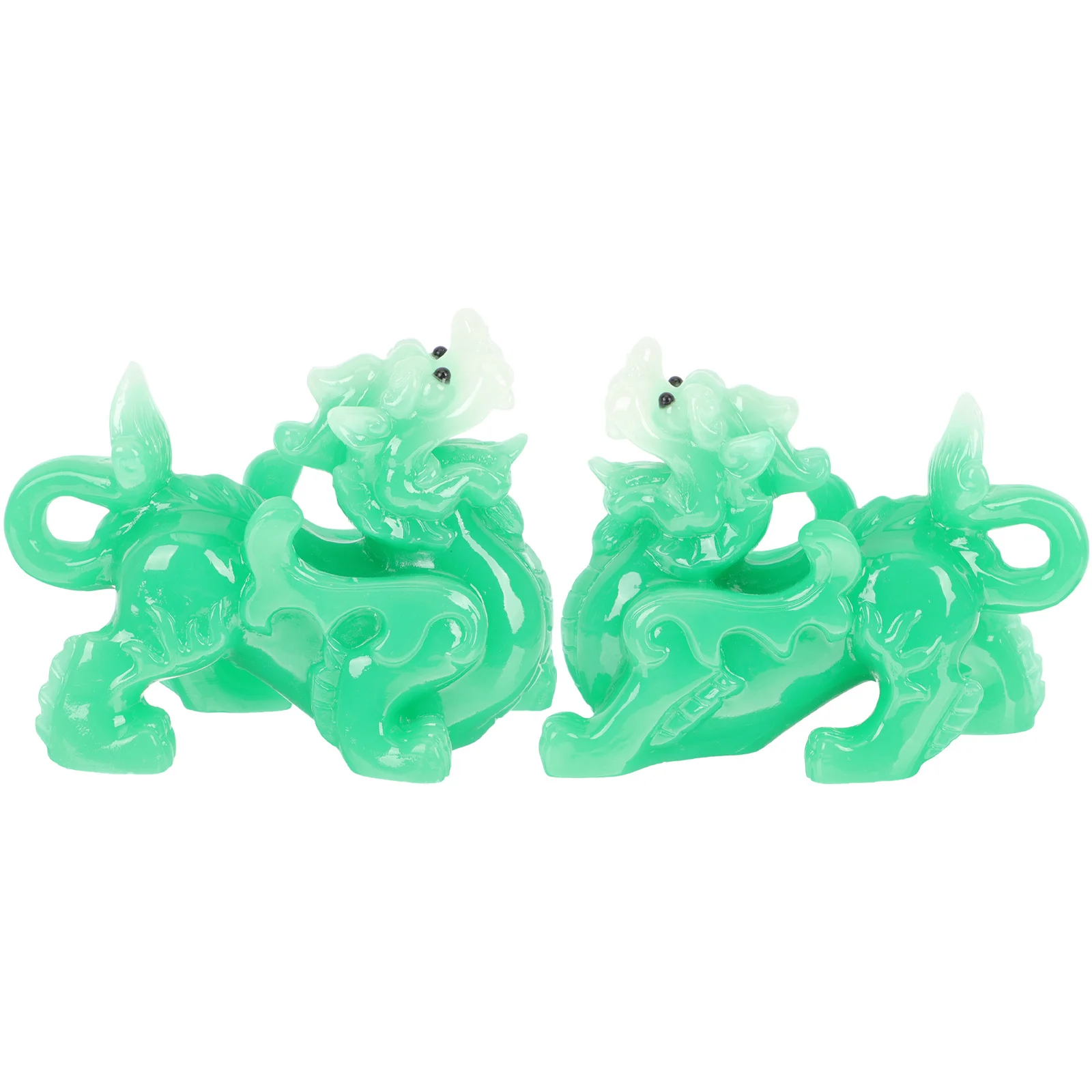 

2Pcs Luck Animal Statue Resin Craft Decorative Ornament for Home Desk Bookshelf Fortune Decor Animal Statue Housewarming Gift