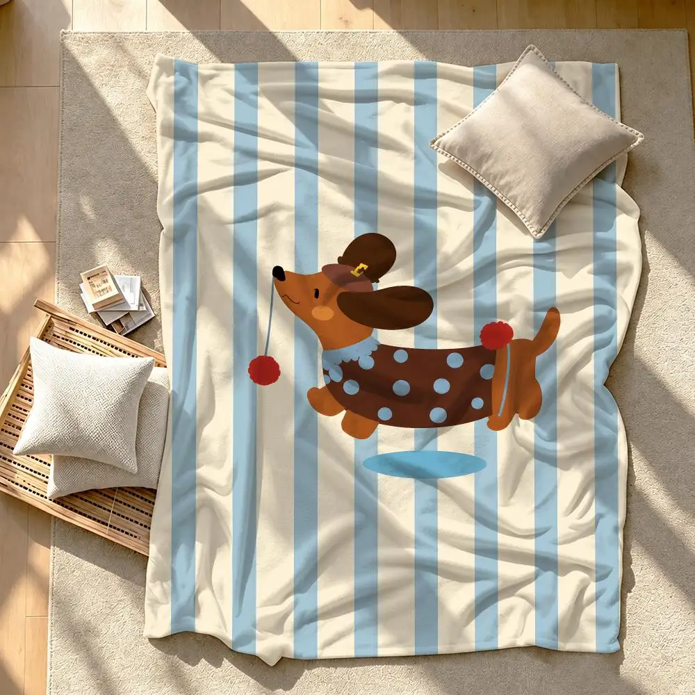 Dachshund sausage dog Throw Short Plush Throw Blanket Soft Skin-Friendly Multi-Scene Home Office