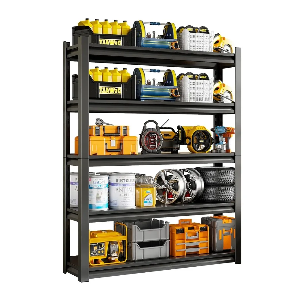 

Garage Shelving Unit, Garage Storage Shelves 2500LBS Heavy Duty Shelving, Adjustable 5 Tier Metal Shelving, Customized