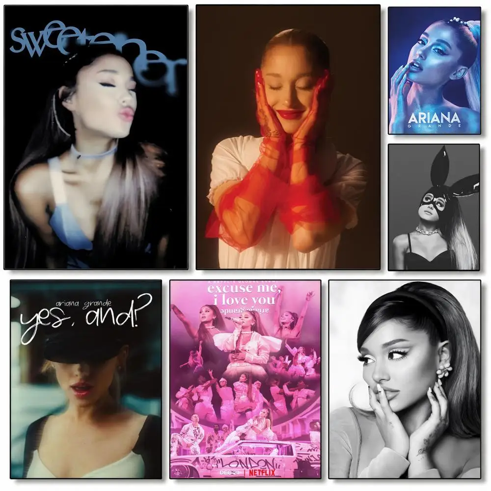 A-Ariana Hot Singer Grandes Poster High Quality Wall Art for Home Bedroom Living Hallway Perfect Gift