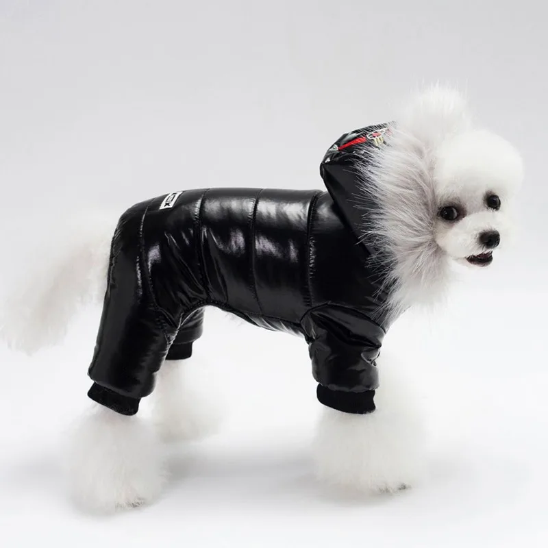 Winter Pet Dog Clothes Warm Puppy Jumpsuit Waterproof Pet Hooded Coat Thicken Dog Down Jacket Jumpsuits For Small Dog Costume