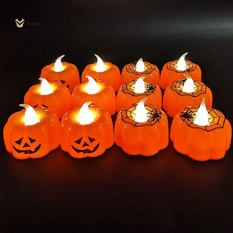 HouseholdHalloween Pumpkin Candle Light LED Table Top Decoration Pumpkin Party Happy Halloween Party Decor For Home 2023