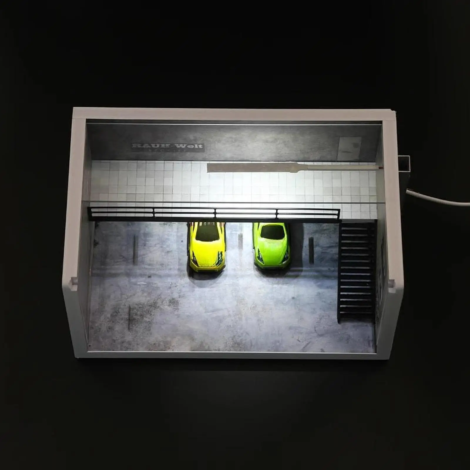 

1/64 Scale Model Car Display Case Storage Box Collectible Gift with Light