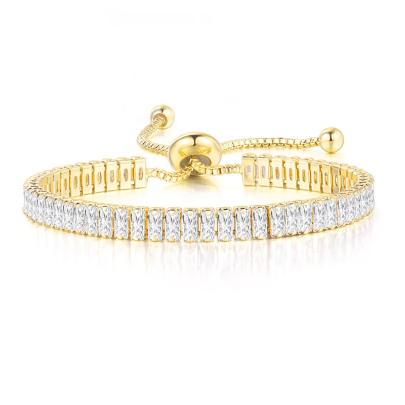 CZ Tennis Armbanden voor Vrouwen Unieke Zwarte Kristallen Bangle Rose Goud Kleur Verstelbare Hand Chain Vrienden Sieraden Groothandel DZH051
