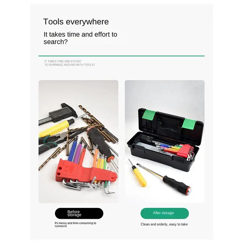 A58Z 6Pcs 10 Inch Tool Box Plastic Tool Storage Box With Handle For Carpentry And Electrician Repair Portable Tool