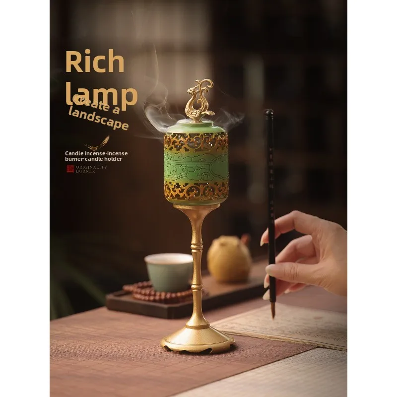 

Household indoor incense burner sandalwood plate incense burner aesthetic palace lamp candle holder