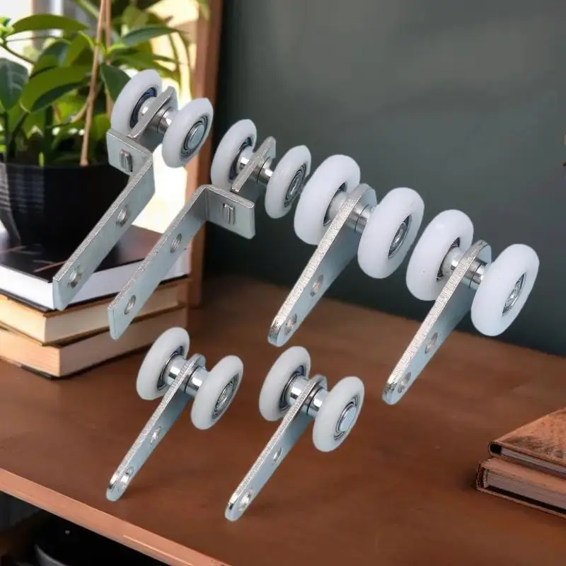 **2pcs Curtain Rails Pulleys Sliding Door Pulley Hanging Track Pulley Block For Sliding Door Cabinets Window Hardware