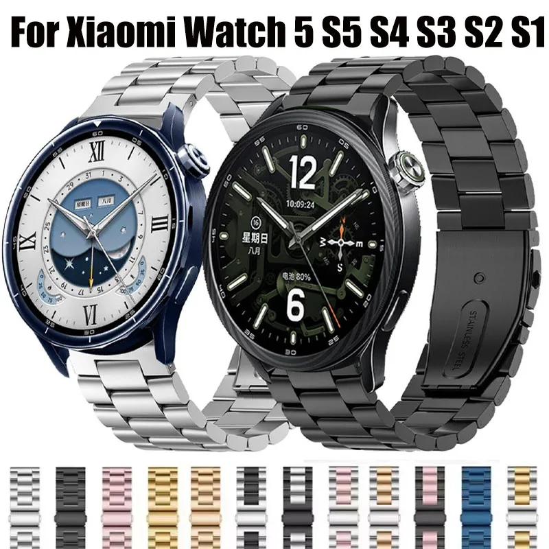 18mm 22mm Stainless Steel Strap For Xiaomi Watch 5 S5 Metal Band Strap For Xiaomi Watch S4 S3 S2 S1 Pro/2 Pro/Mi Color 2/S4 41mm