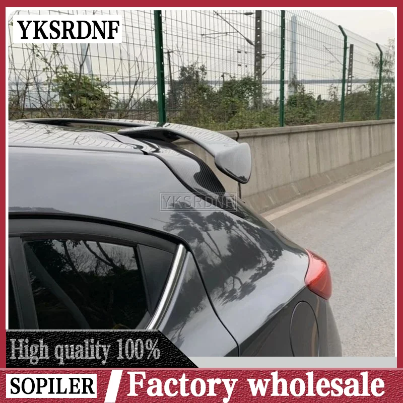 YKSRDNF ABS Exterior Rear Spoiler Tail Trunk Boot Wing Decoration Car Styling For Mazda 3 Axela Hatchback 2014 2015 2016 2017