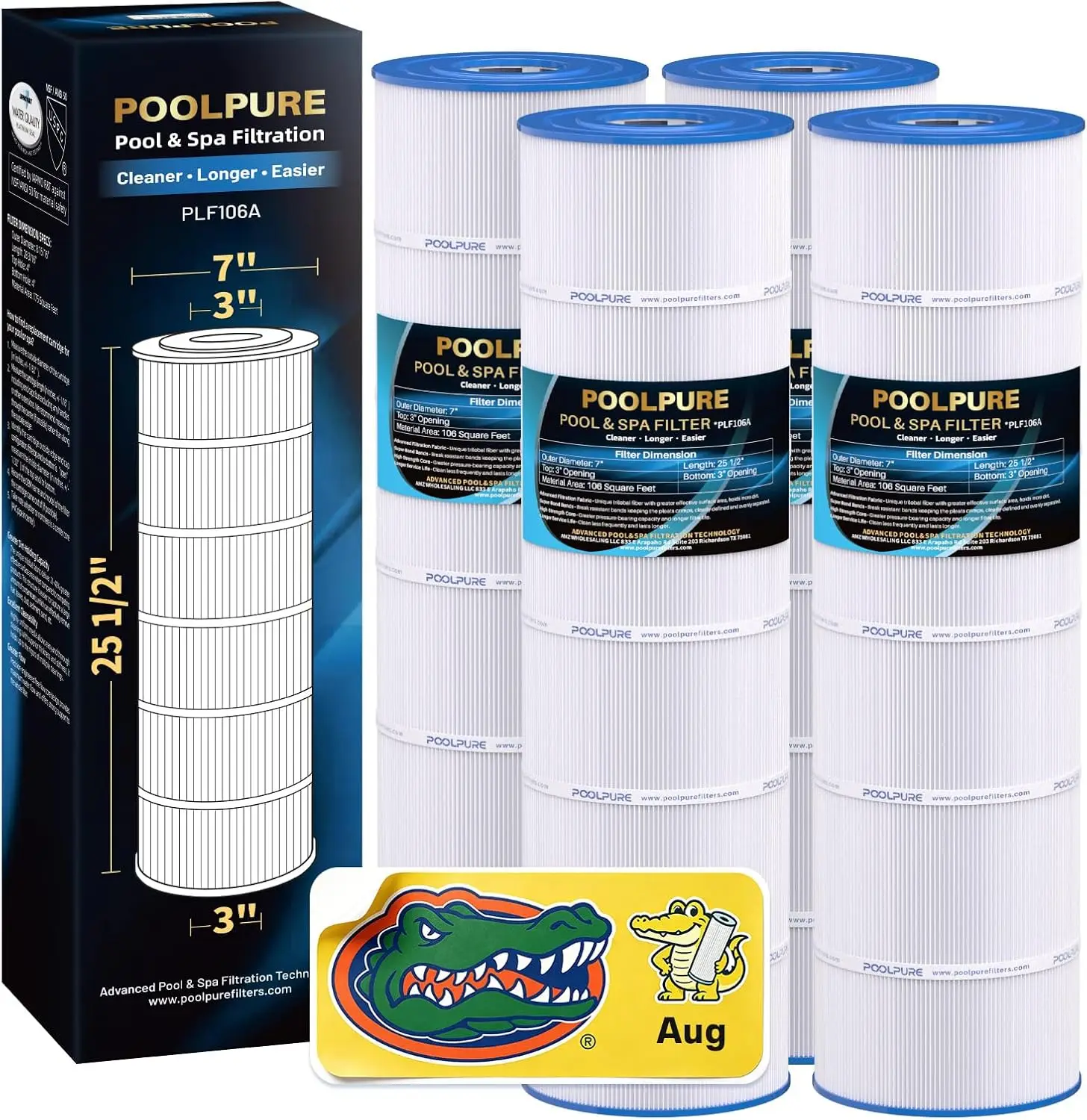 C4030 Pool Filter Replaces Hayward CX880XRE, Pleatco PA106, 4-Pack | Compatible with Ultral-A1, Unicel C-7488, Filbur FC-1226