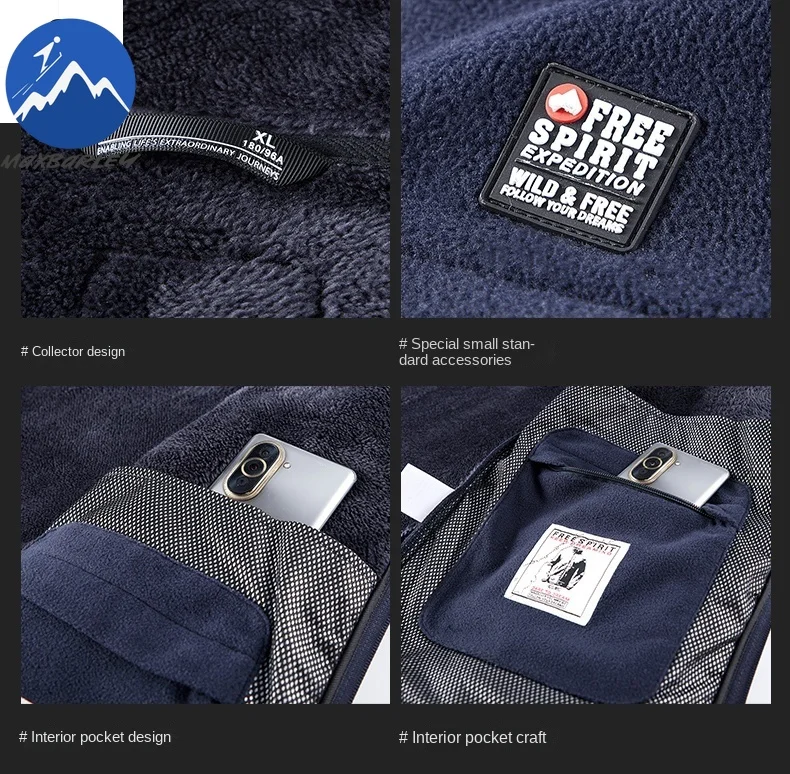 New Winter Men's Fleece Jacket Pockets Solid Color Casual Polar Jacket Cold-proof Warm Thickened Overcoat Plus Size Outwear 5xl