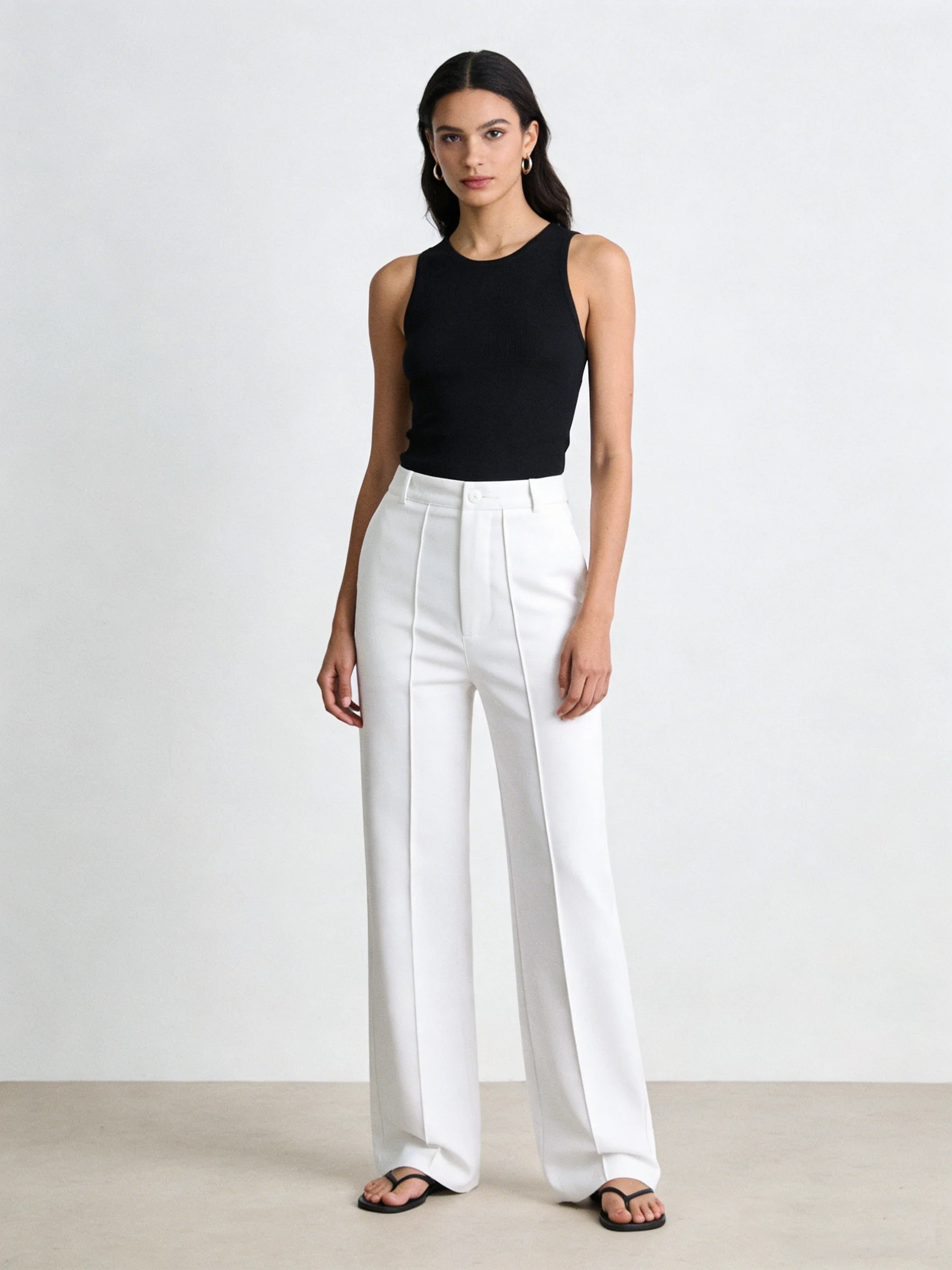 Pantalones exquisitos elegantes de pierna recta para mujer, pantalones de traje cómodos para el lugar de trabajo y uso informal diario.