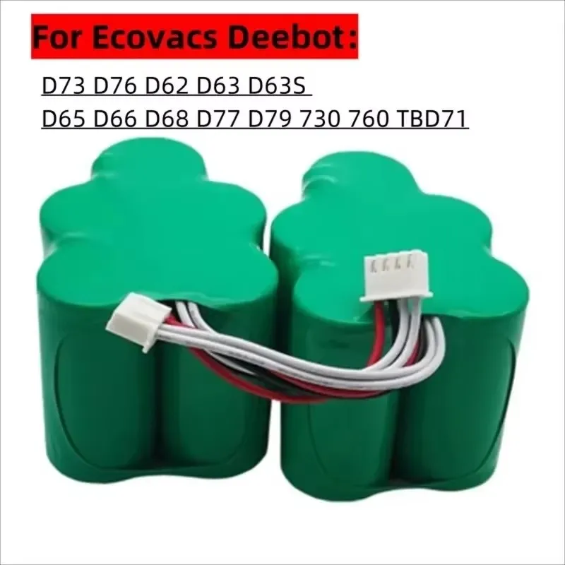 

-For Ecovacs Deebot 6V 6000mAh Replacement NI-MH Battery for D73 D76 D62 D63 D63S D65 D66 D68 D77 D79 TBD71