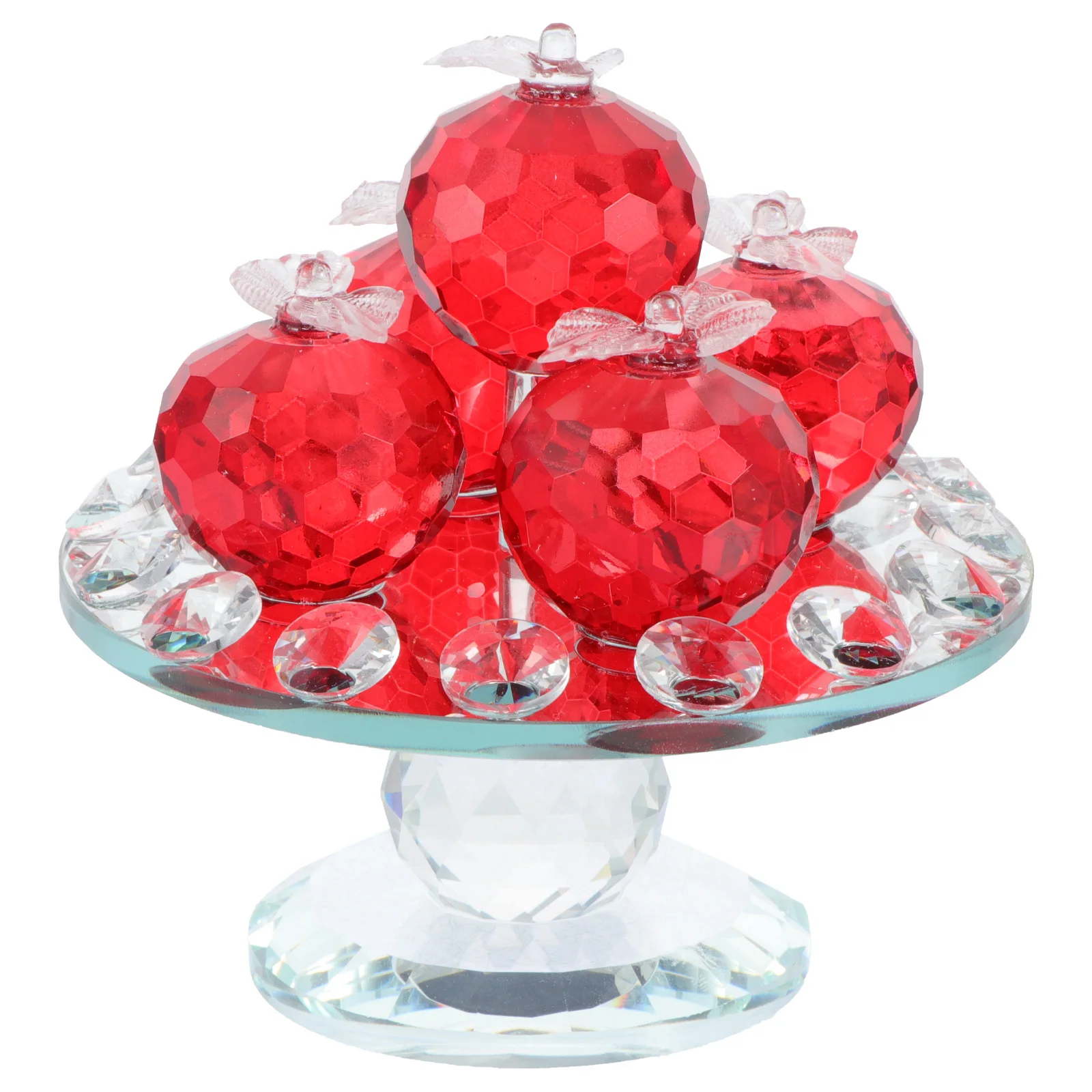 

Unique Crystal Fruit Tray Sculpture Sturdy Long Lasting Use Elegant Design Domestic Decor Gift Creative Fruit Tray Adornment