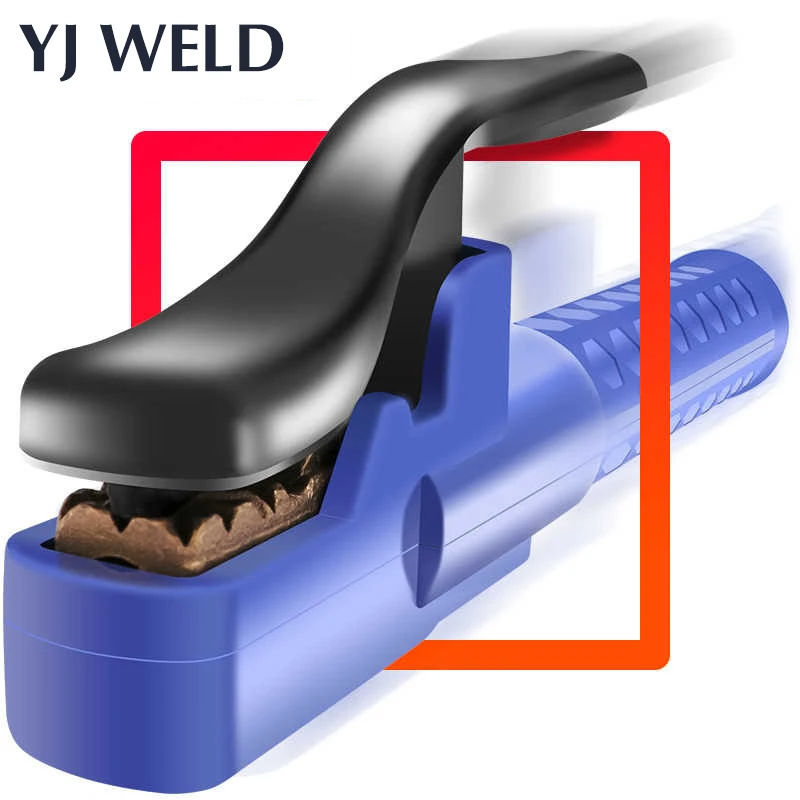 YJ Weld 300A/500A/800A Welding Ground Clamp - Pure Copper Anti-Scald Electrode Holder, MIG TIG ARC Welder Tools