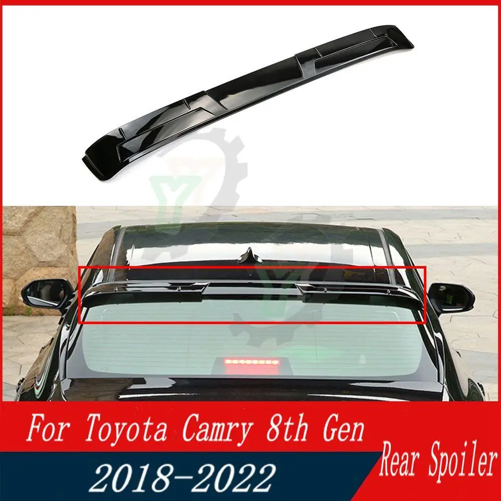 

Carbon Fiber Look/Gloss Black Car Rear Window Roof Wing Spoiler Wing Refit Trim For Toyota Camry 8thGen 2018 2019 2020 2021 2022