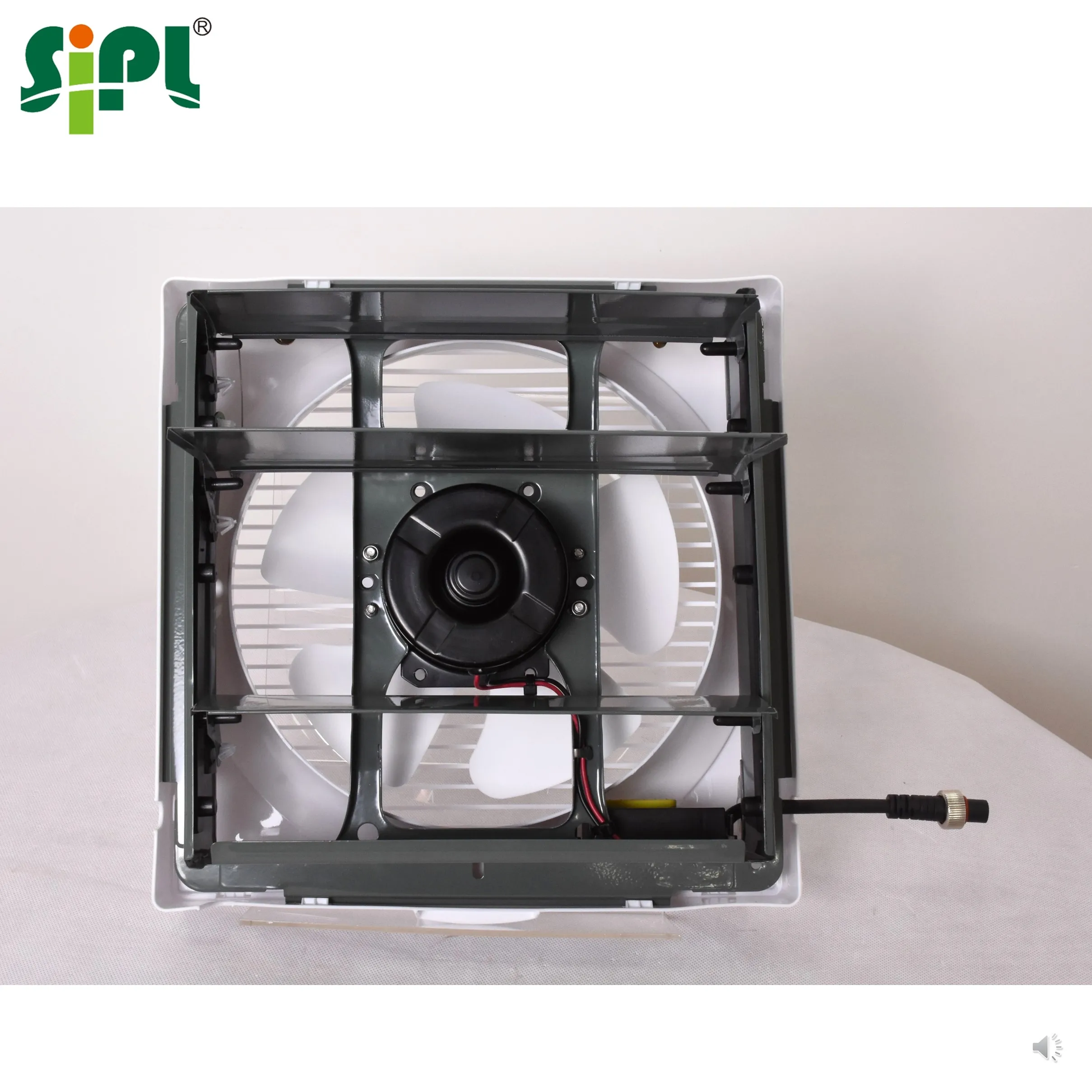 Kipas ventilasi udara otomatis, peralatan ventilasi Eco, penggunaan rumah 10 "70W, kipas pembuangan udara otomatis, Panel surya daya baterai Motor DC kipas ventilasi dinding