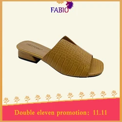 African Mama new exquisite striped midheel slipper Party Casual ladies midheel slippers