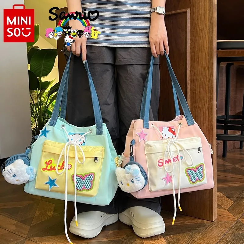 

Hello Kitty New Women's Handbag Fashion High Quality Girls' Shopping Bag Cartoon Large Capacity Women's Storage Shoulder Bag