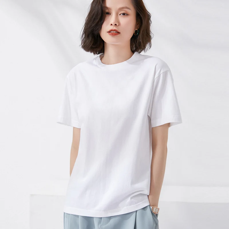 2024 Summer Oversized T shirts for Women Men Cotton Solid Color Tees Casual Female Korean Streetwear Basic Solid Young Cool Tops