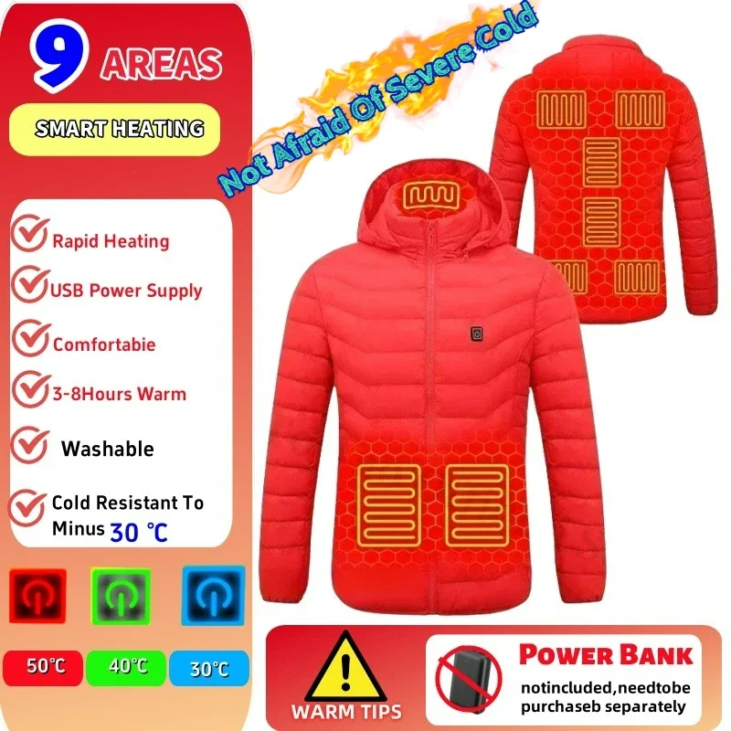 17/21 منطقة USB سترة ساخنة الرجال النساء الشتاء التدفئة الكهربائية سترة 4 التحكم في درجة الحرارة الحشو الناعم يندبروف التخييم الصيد 2025 #2