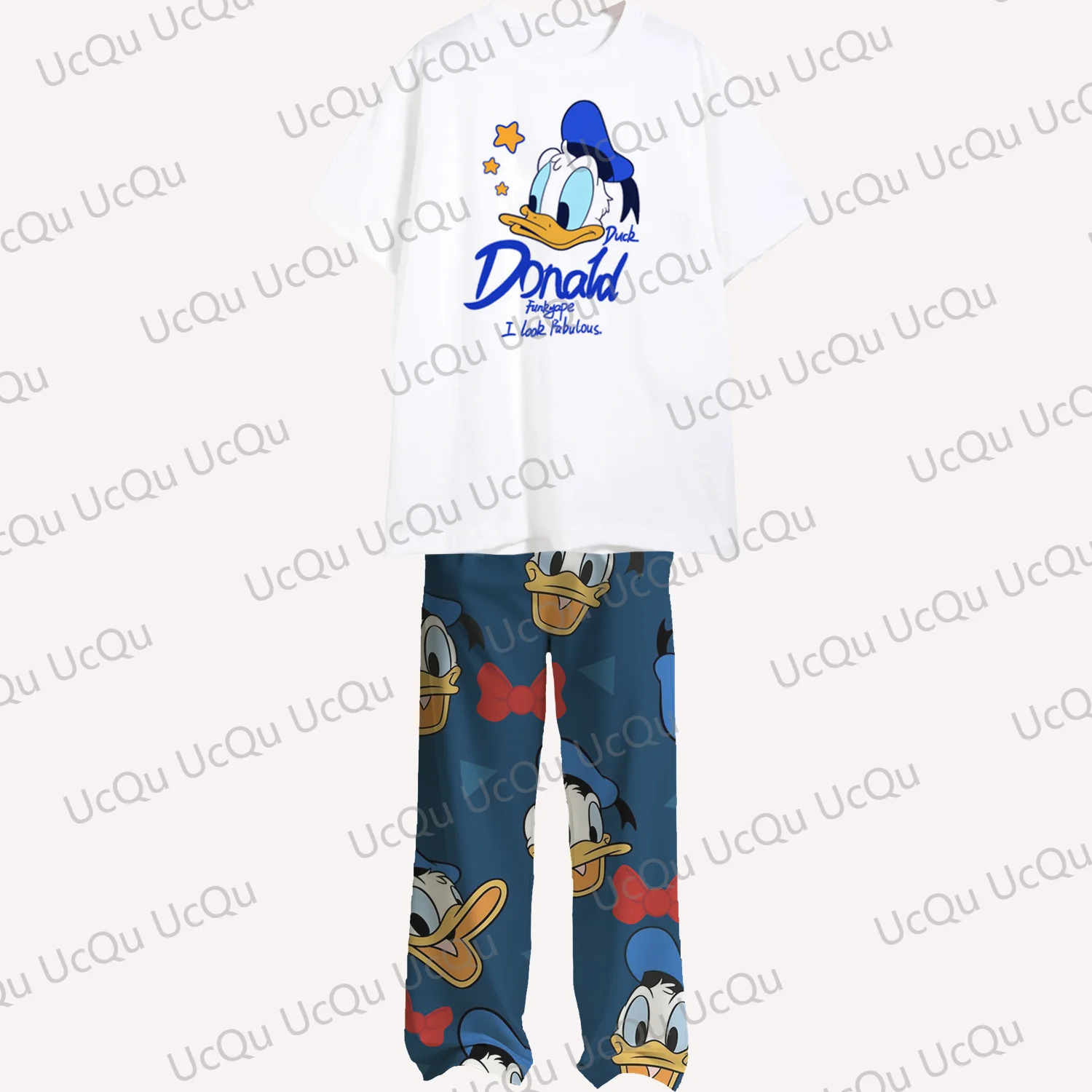 2024 The Donald Duck&Daisy Cotton T-Shirt With Pajama pants Oversized Suit For Adult/Kids Couple's matching outfits Gift