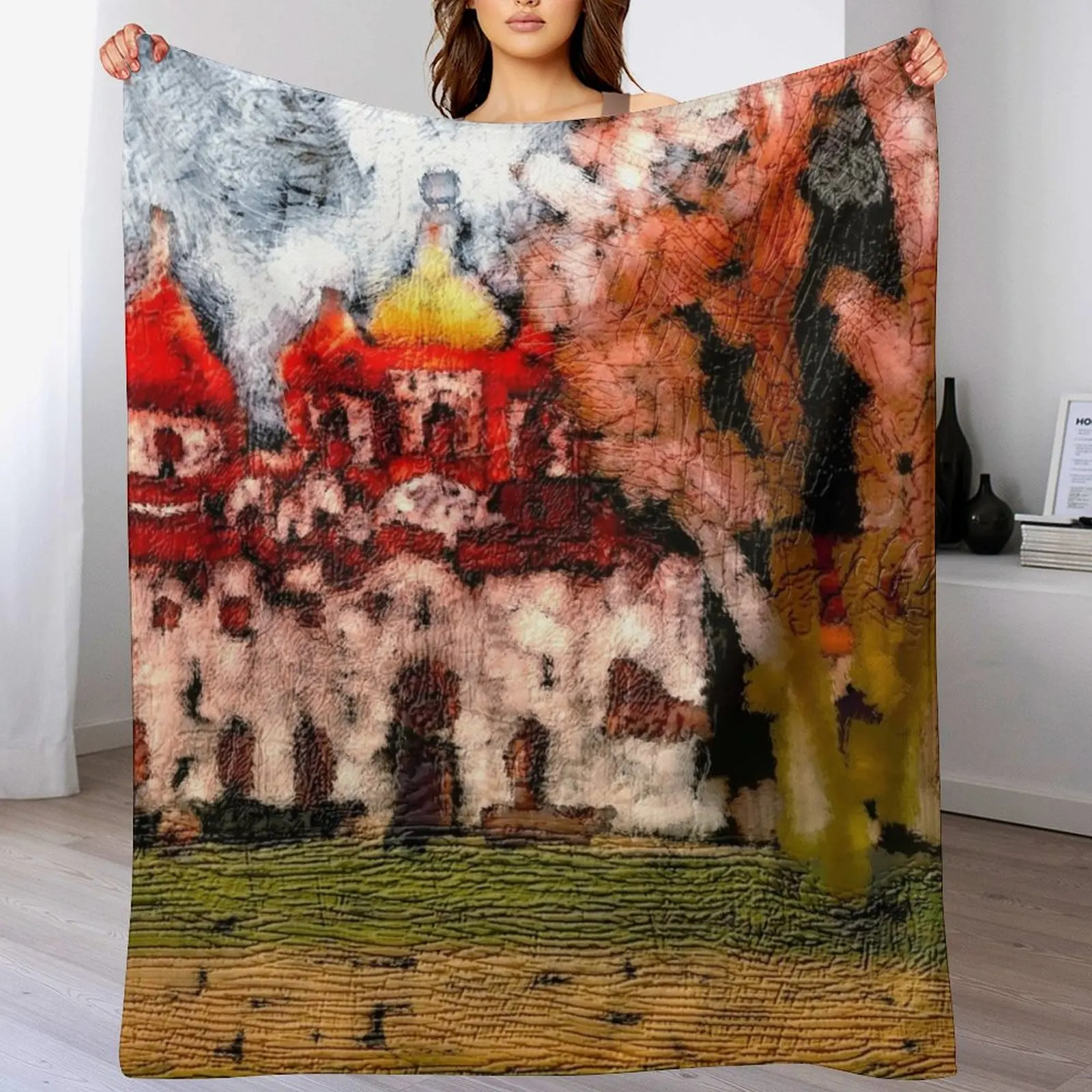

Colorful Abstract Cathedral Art Throw Blanket No Pilling Soft Warm Blanket for Bed