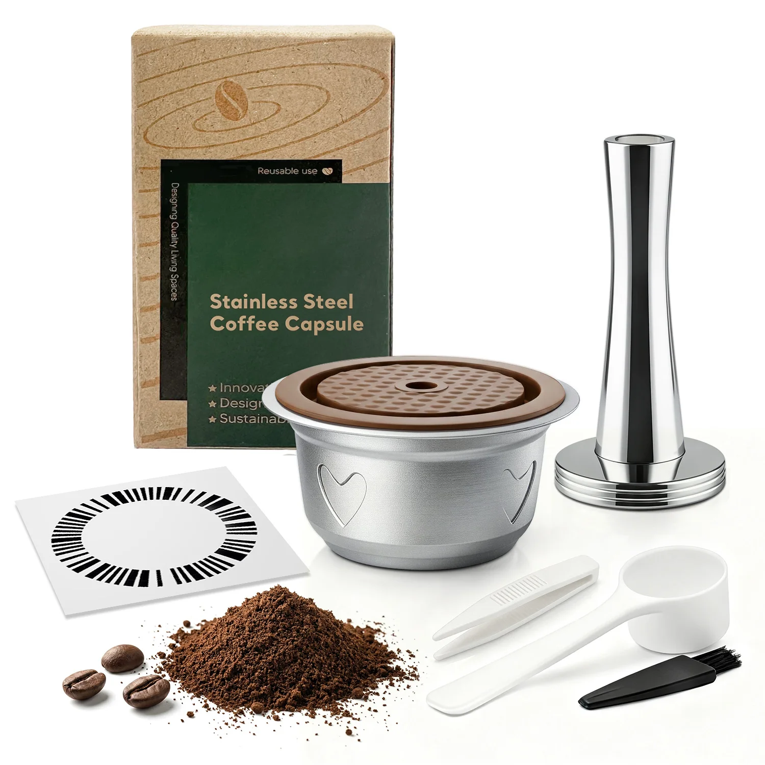 Reusable Coffee Capsule for Vertuo, Stainless Steel, Refillable