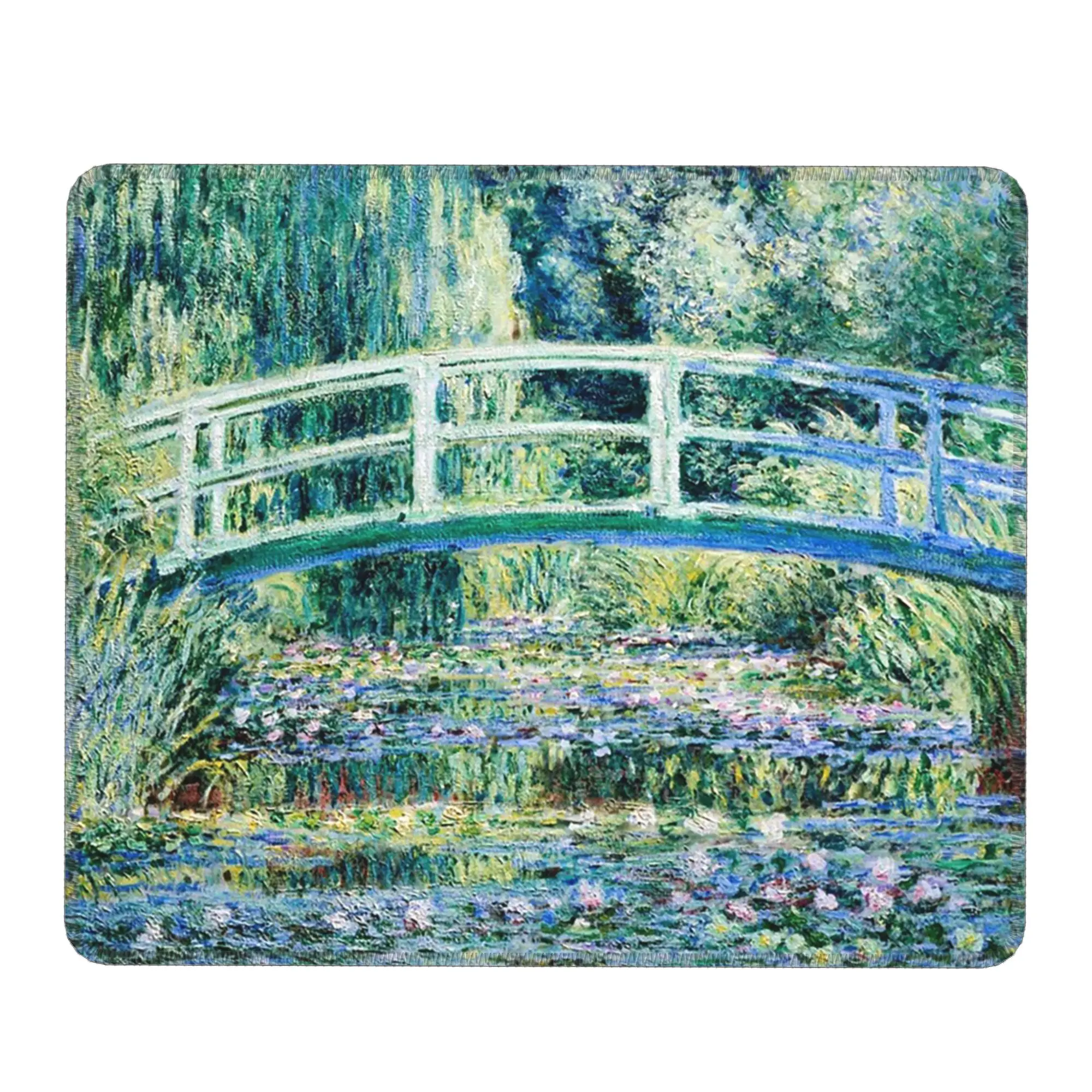 Monet Bridge And Willow River Scene Mouse Pad Computer Keyboard Mouse Mat Gaming Laptop Desk Mat Office Accessories Table Mats