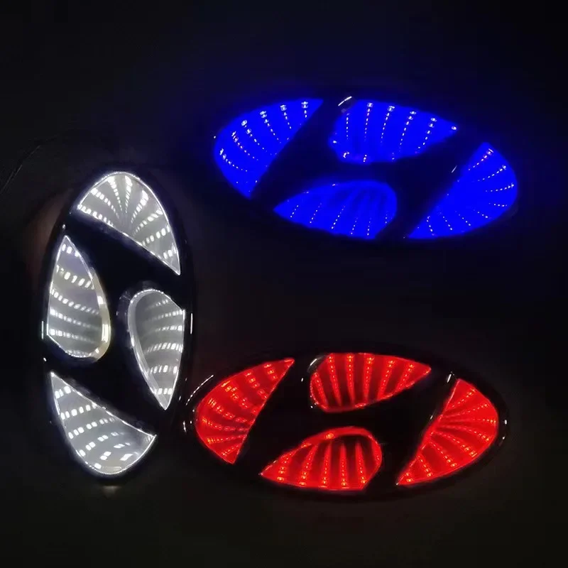 Emblema 3D para Automóvil, Insignia con Luz LED Impermeable para Hyundai I30, Tucson, Solaris, IX35, Sonata, Encino, Verna, Elantra, Mistra, Lafesta, Accent