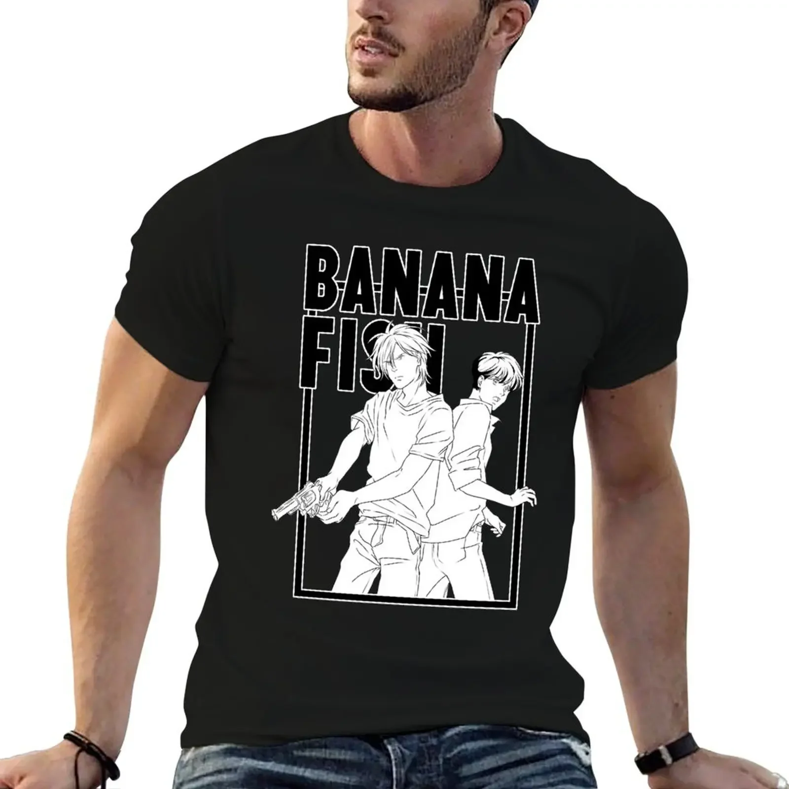 BANANA FISH T-Shirt shirts graphic tees Personalized t-shirt blue archive graphic t shirt vintage oversized t shirts for men